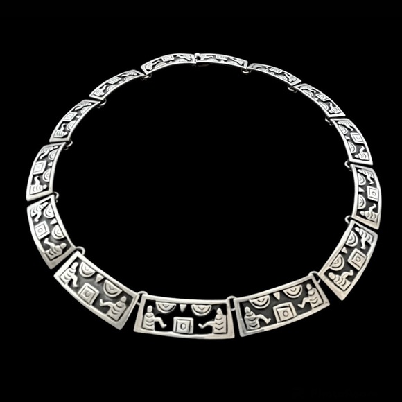 Taxco Jewelry - Los Ballesteros vintage sterling silver 925 panel necklace